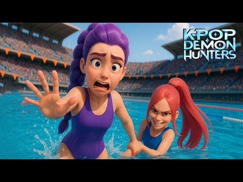 KPop Demon Hunters Swimming Pool Song | Animated | by Croco Beat - Album Art